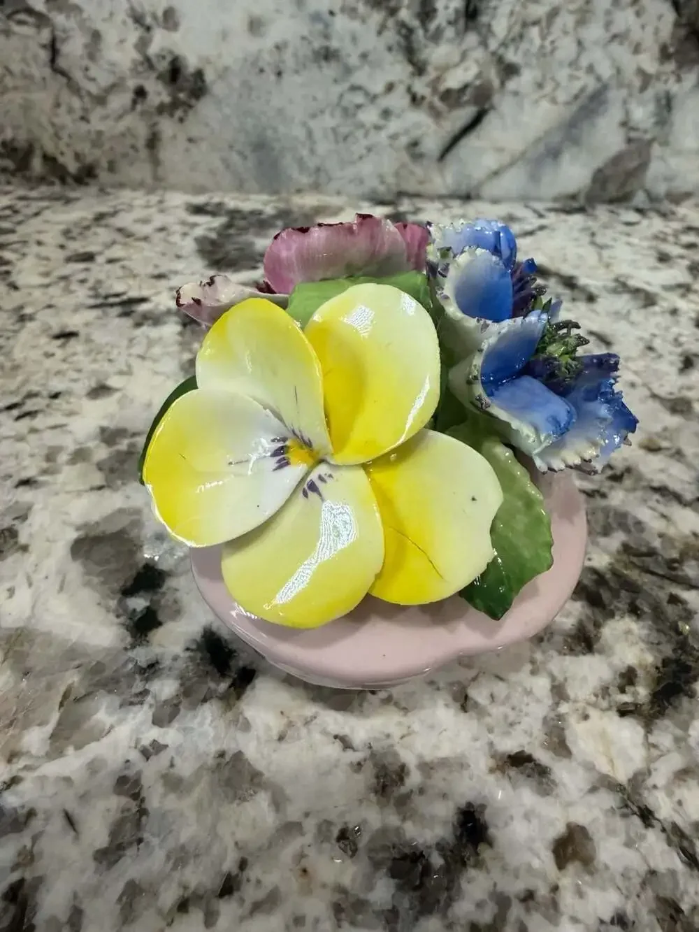 Regal Bone China Floral Arrangement in Footed Vase